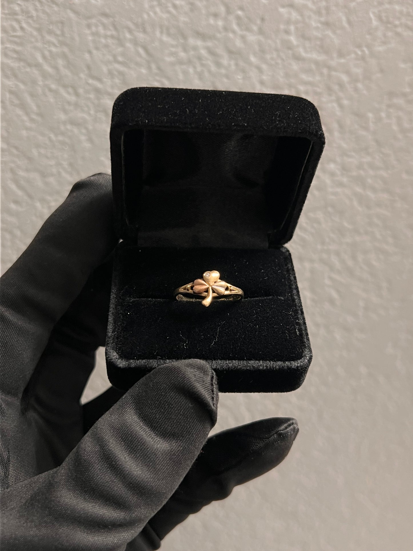 14k real gold clover ring