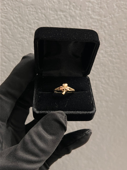 14k real gold clover ring