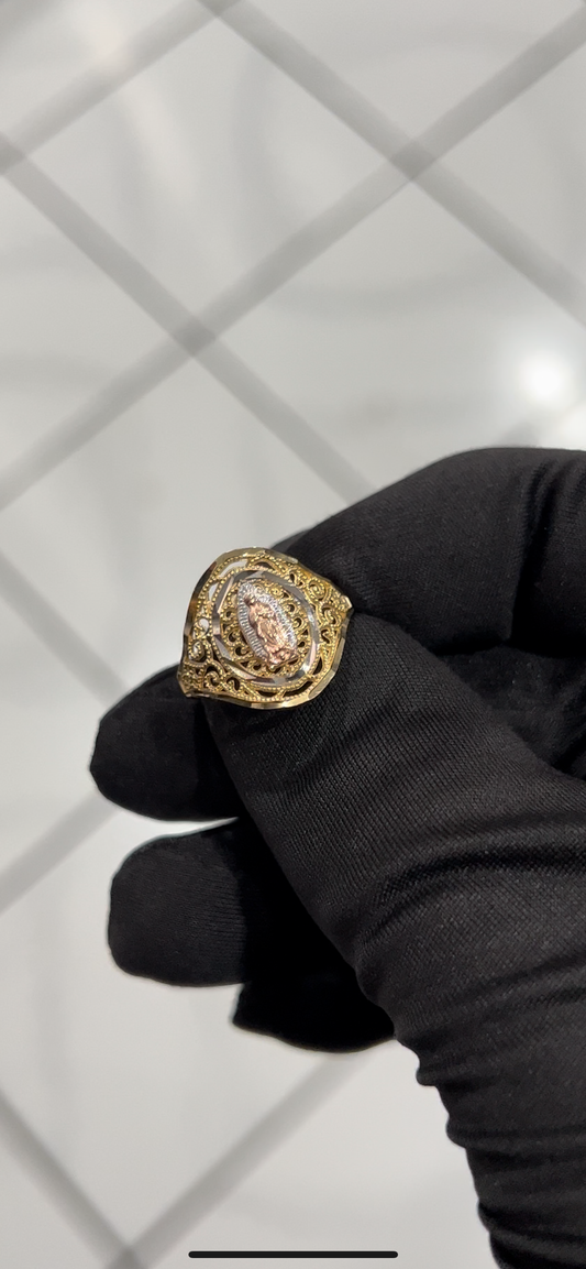 14k real gold virgen Mary ring
