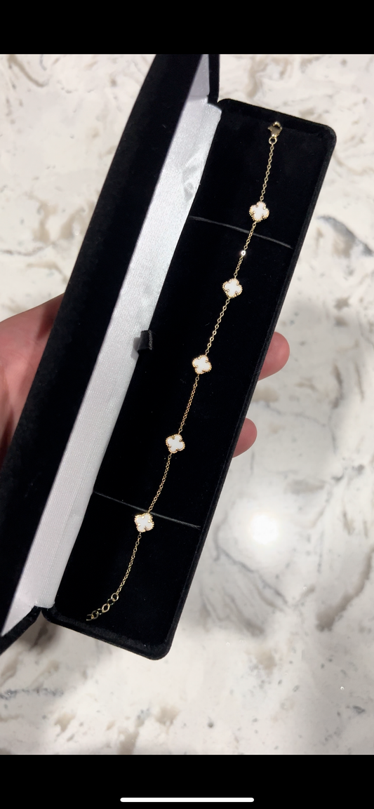 14k real gold van Cleef mother of pearl