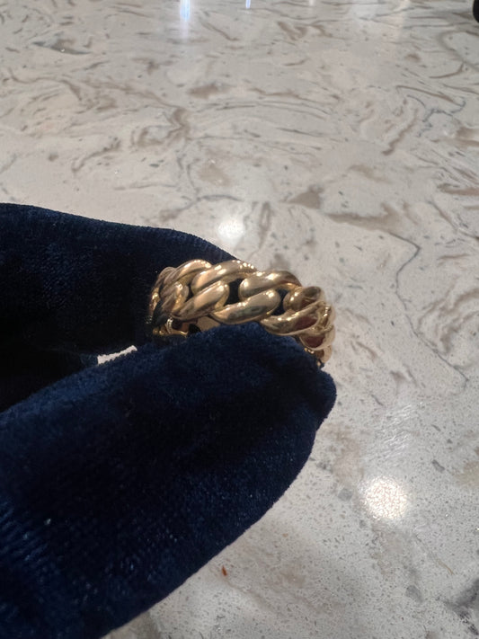 14k real gold cuban link ring