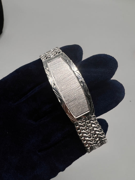 Large real silver chino bracelet