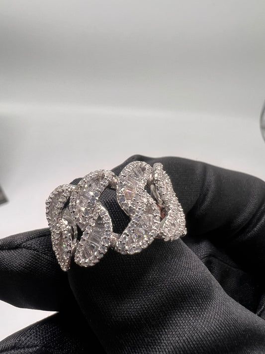 Baguette cuban ring .925 real silver