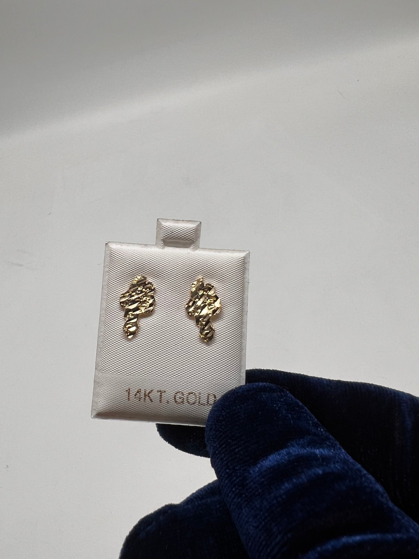 Nugget earrings 14k real gold