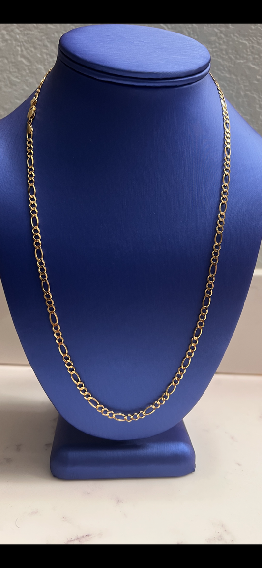 14k solid figaro chain 22inch