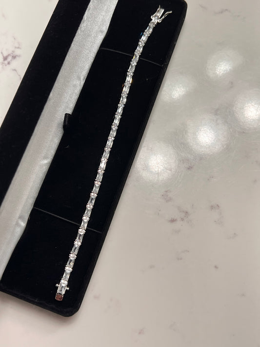 Unique style real silver tennis bracelet