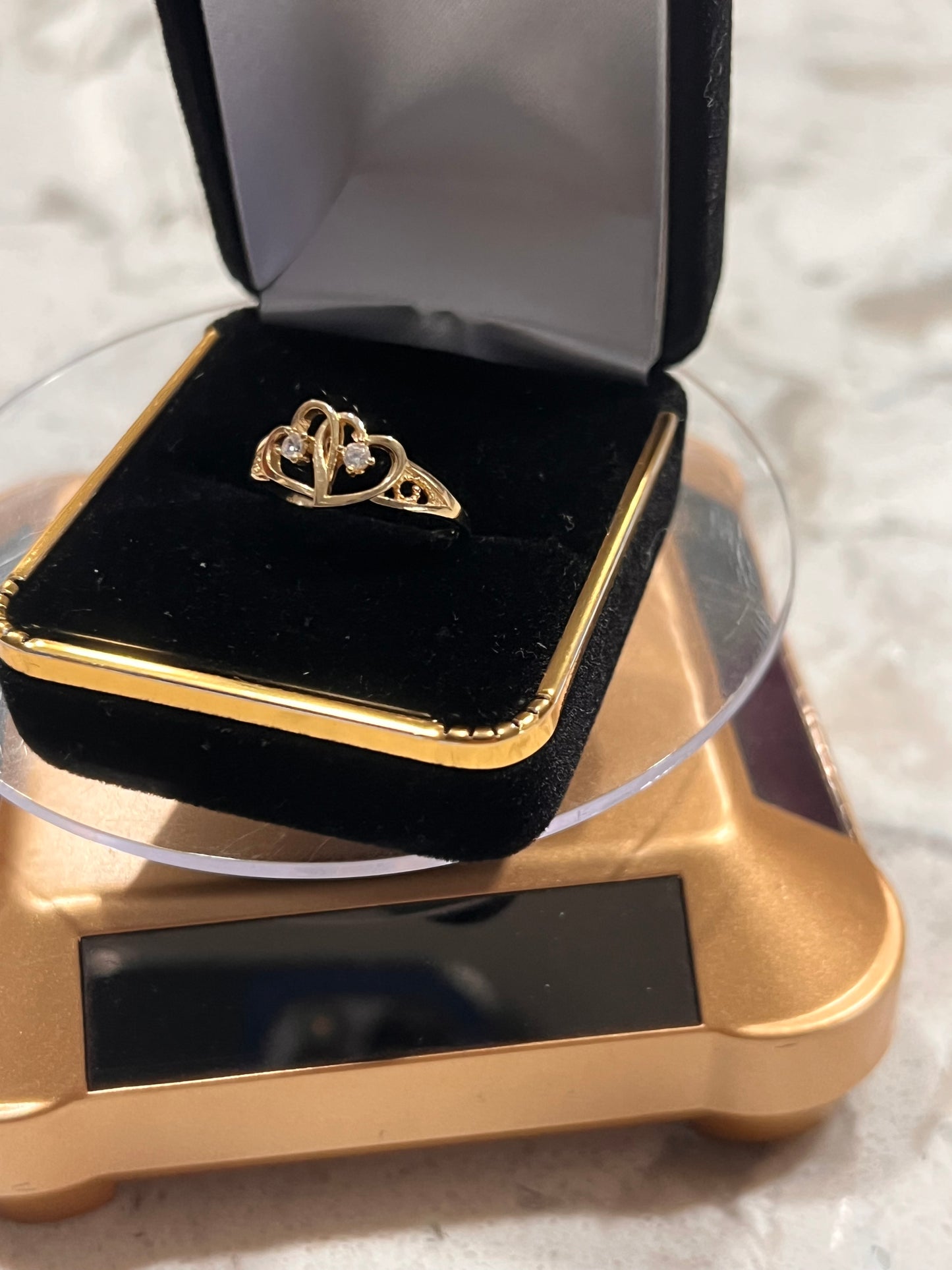 14k real gold heart ring