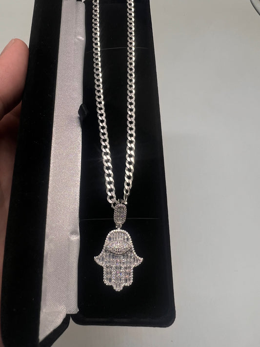 Real silver hamsa set