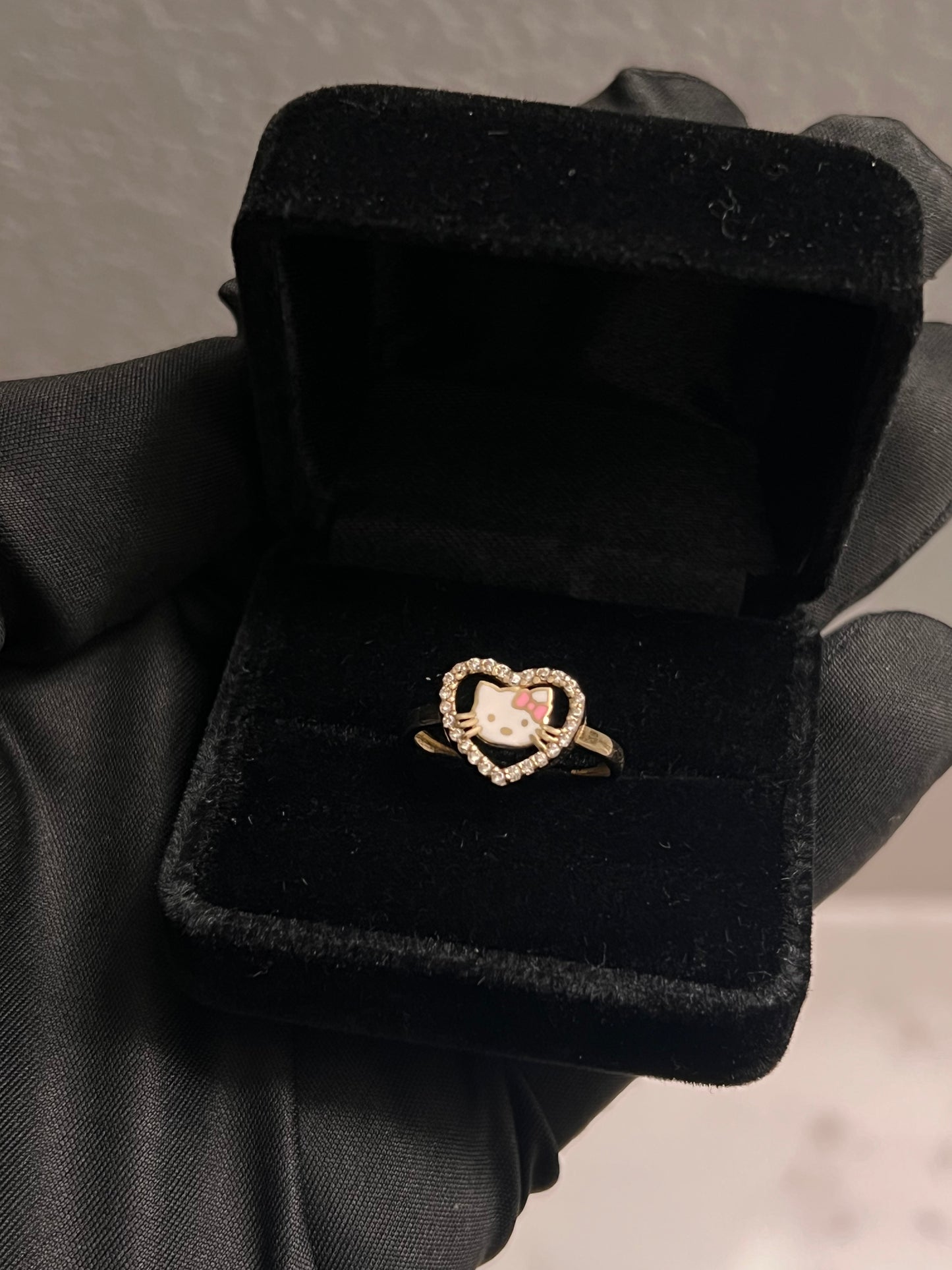 14k real gold hello kitty ring