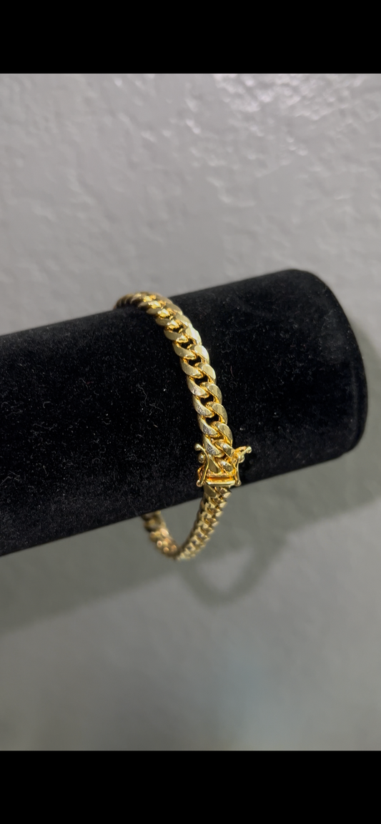 14k real Gold Miami cuban bracelet