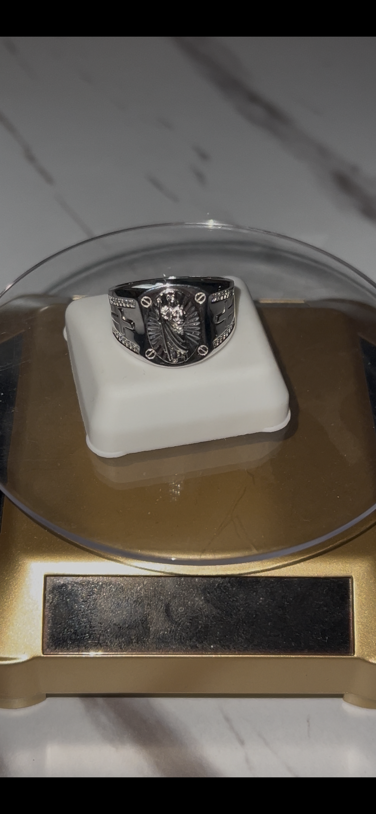 San Judas real silver ring