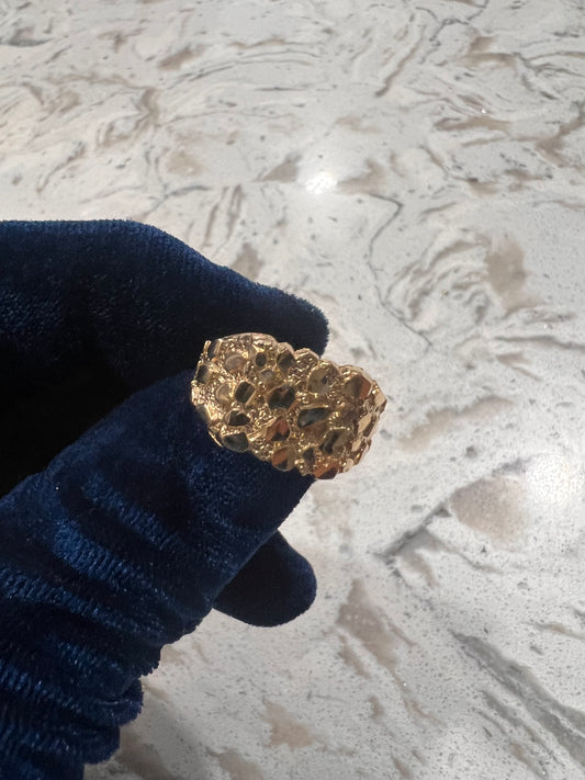 14k real gold nugget ring
