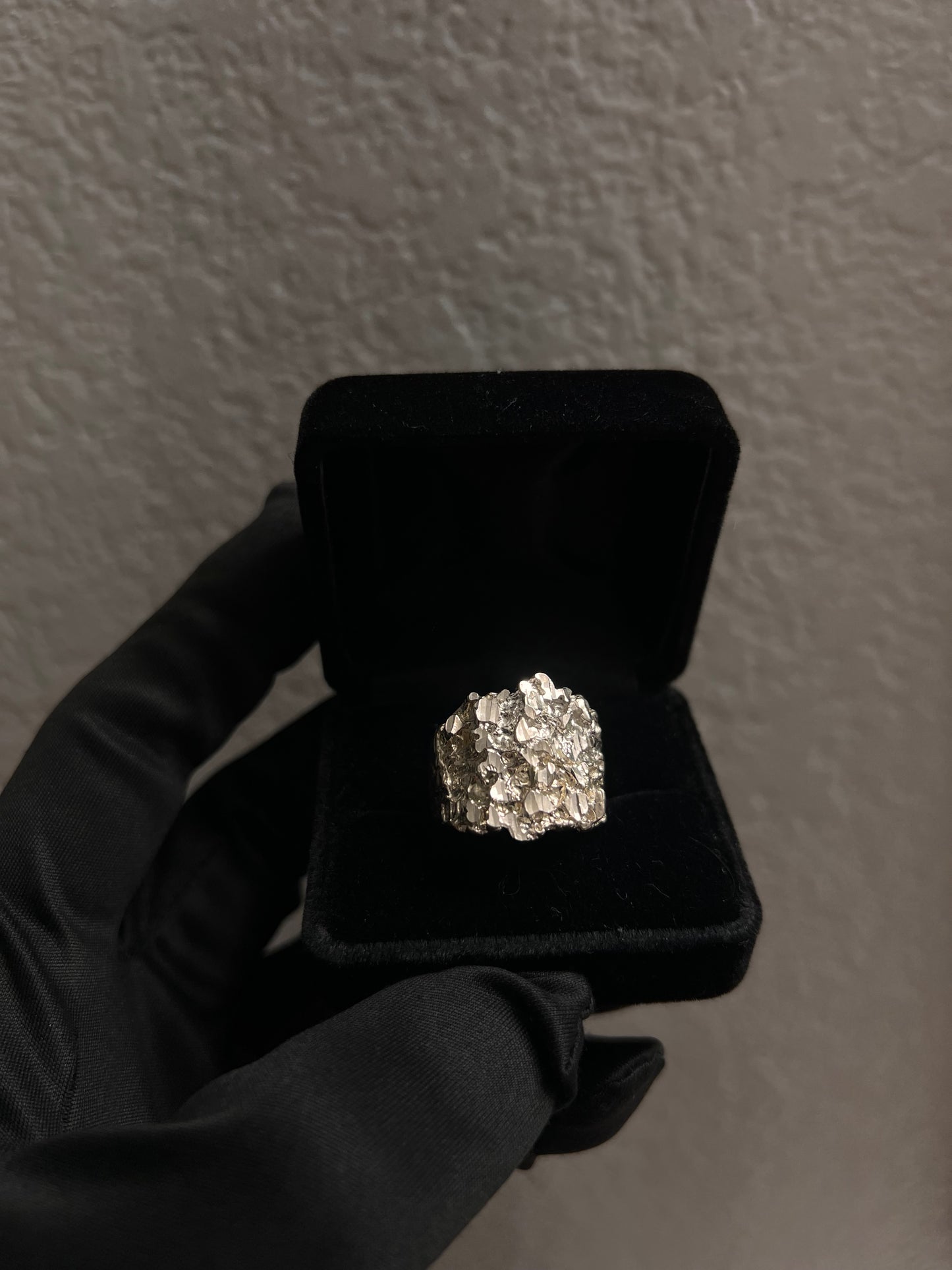 Big Real silver nugget ring