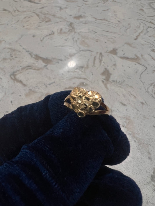 14k real gold nugget ring