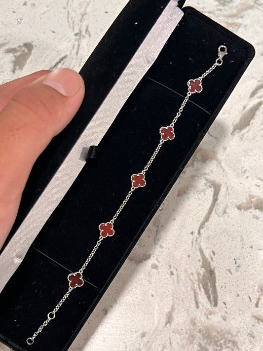 Small real silver red Van Cleef bracelet