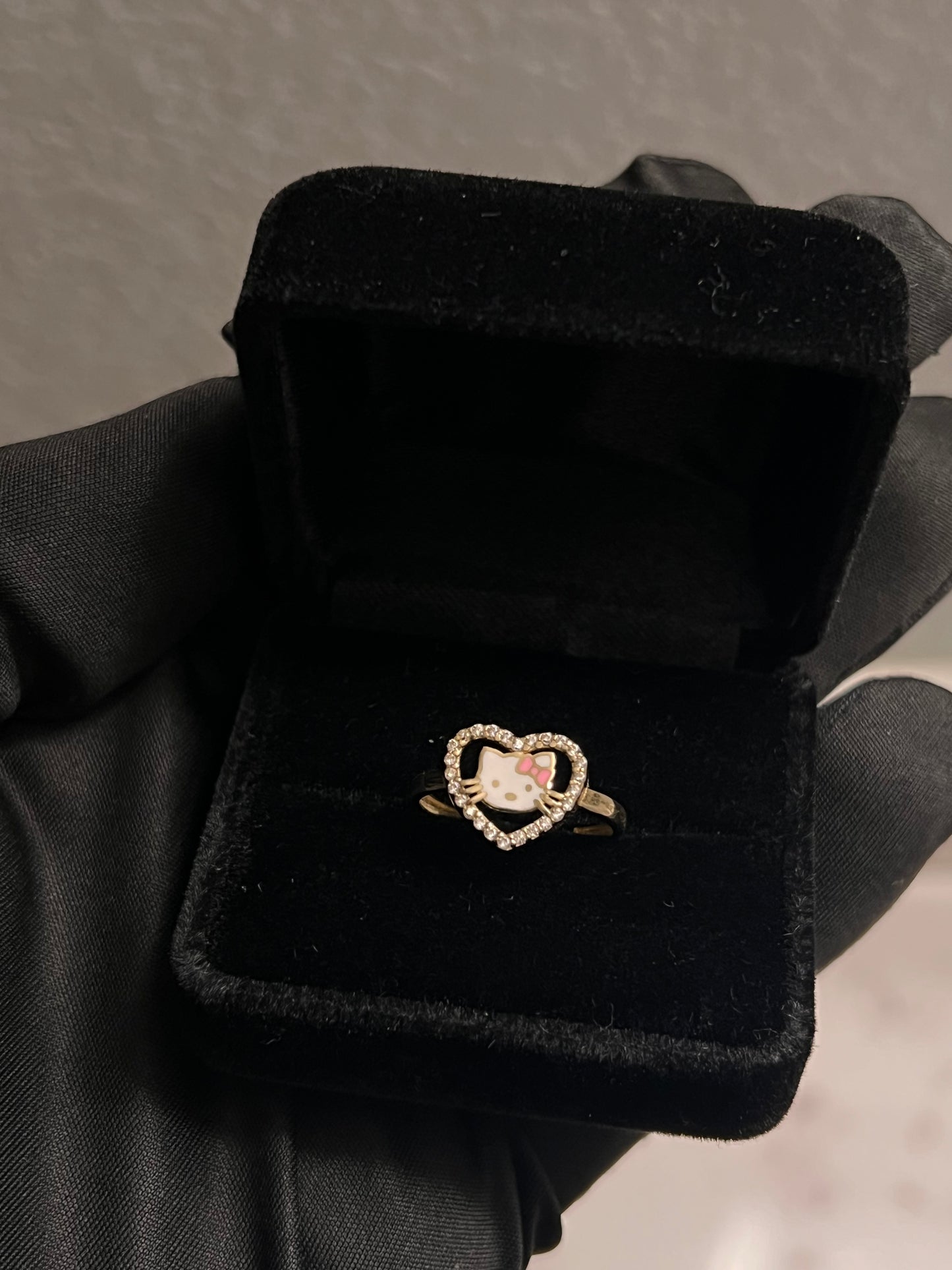 14k real gold hello kitty ring