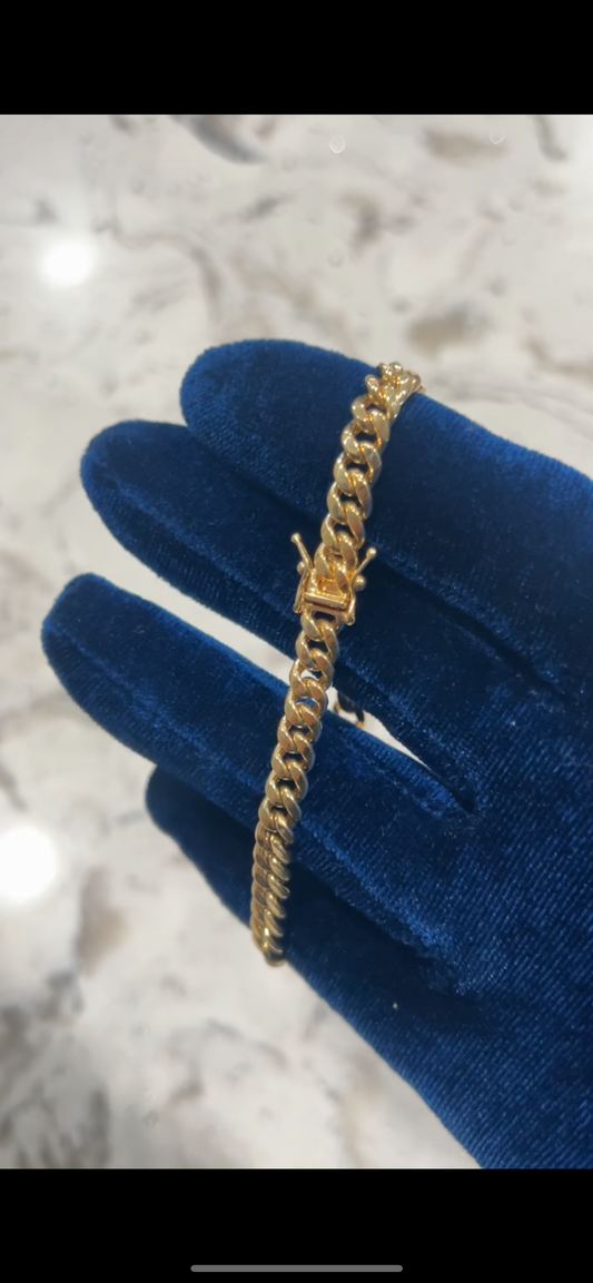 14k real gold cuban bracelet