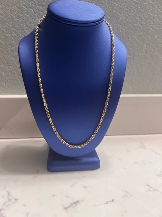 10k real gold solid 4mm 22inch