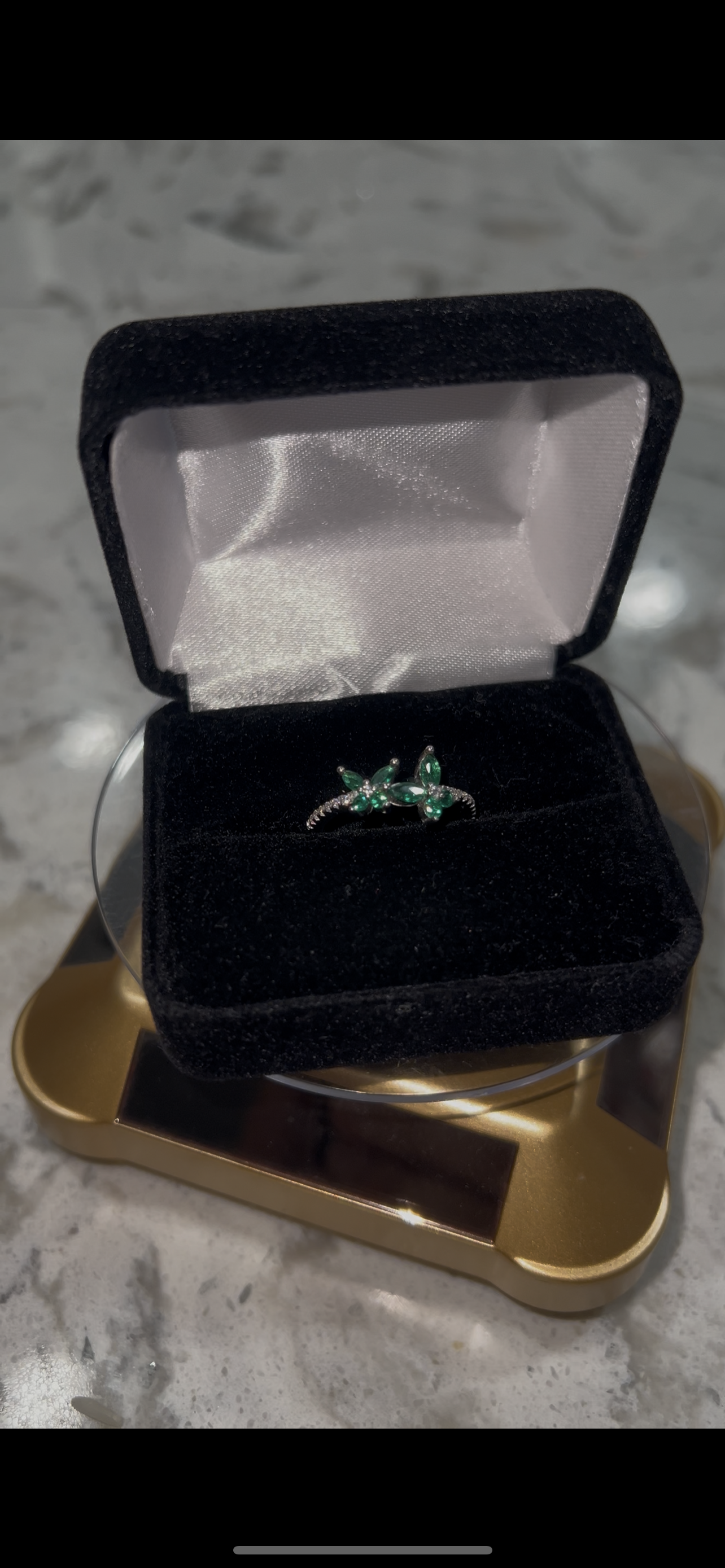 Real silver butterfly ring
