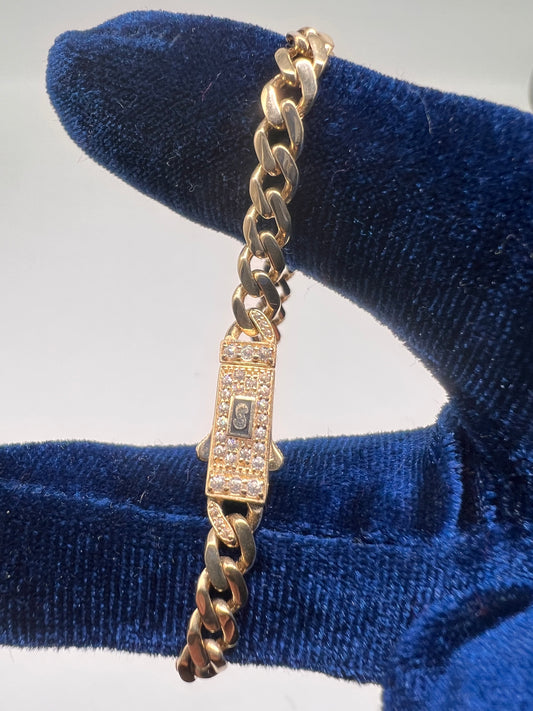 Mini cuban Bracelet 14k real gold
