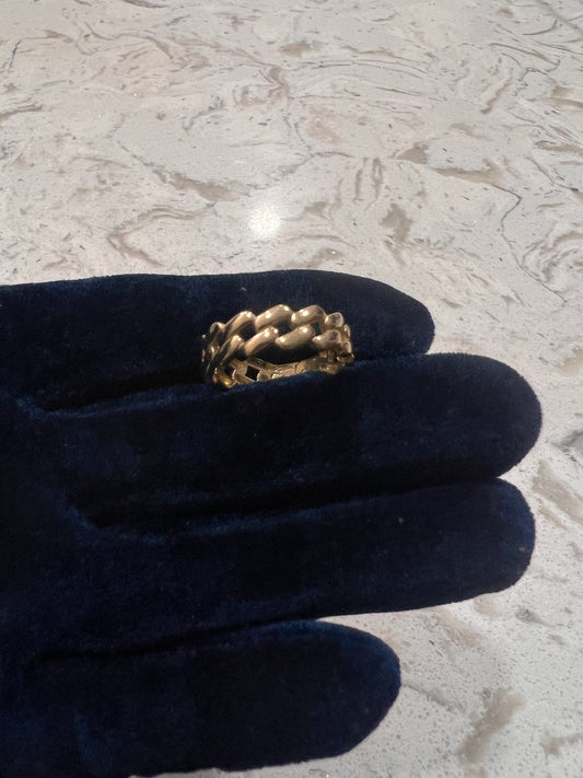 Jagged Cuban link ring