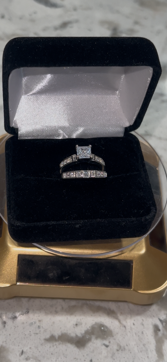 Real silver promise ring set