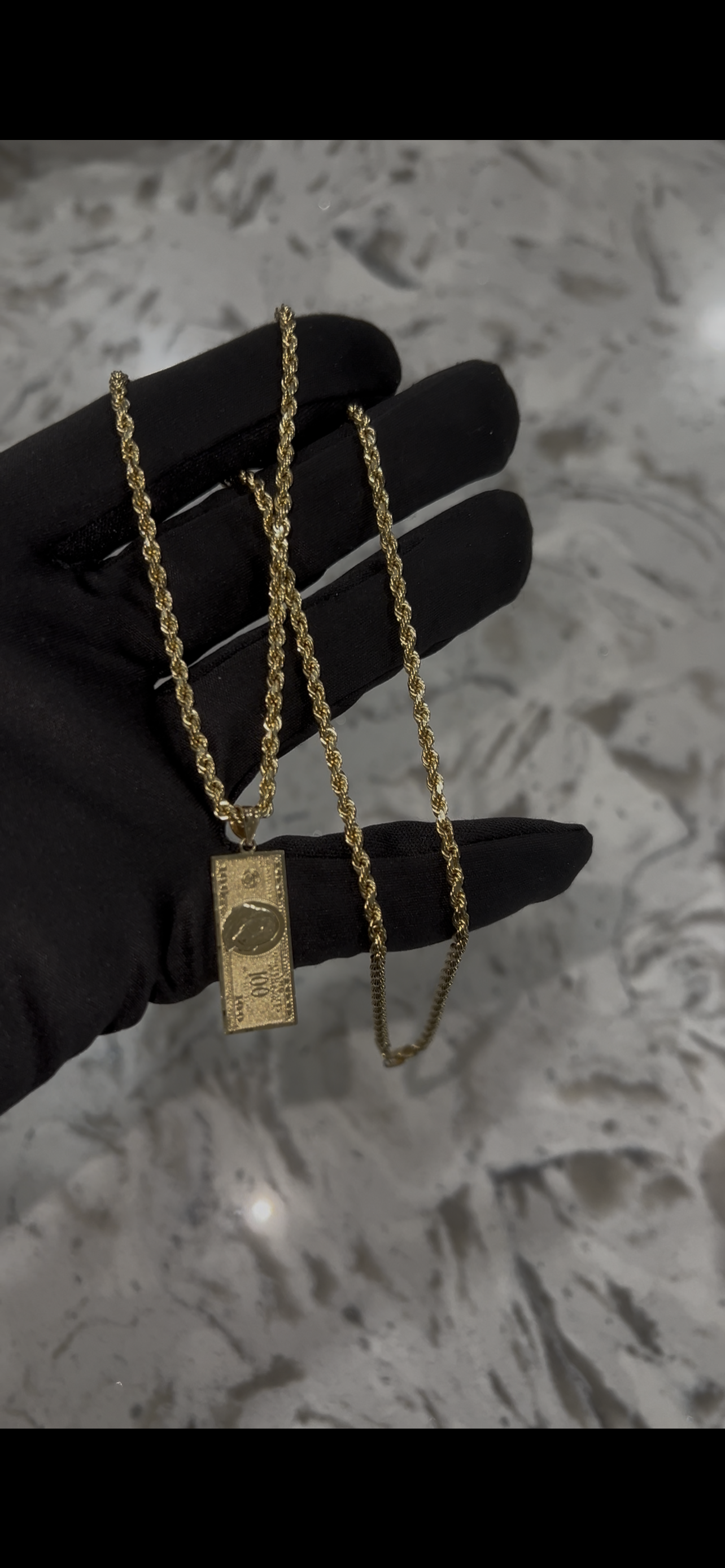 14k real gold 100bill chainset