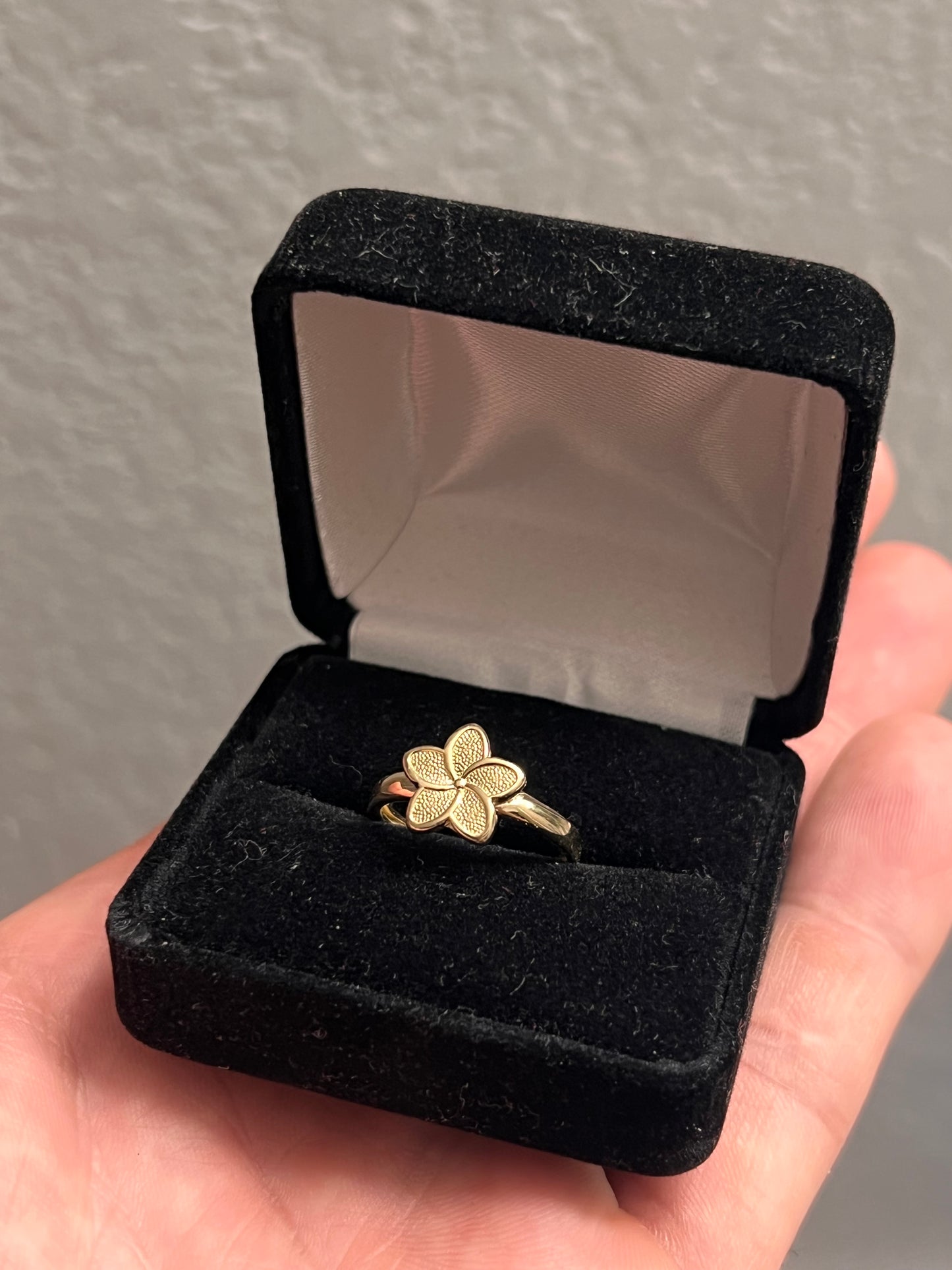 Hibiscus Flower Ring 14k real gold