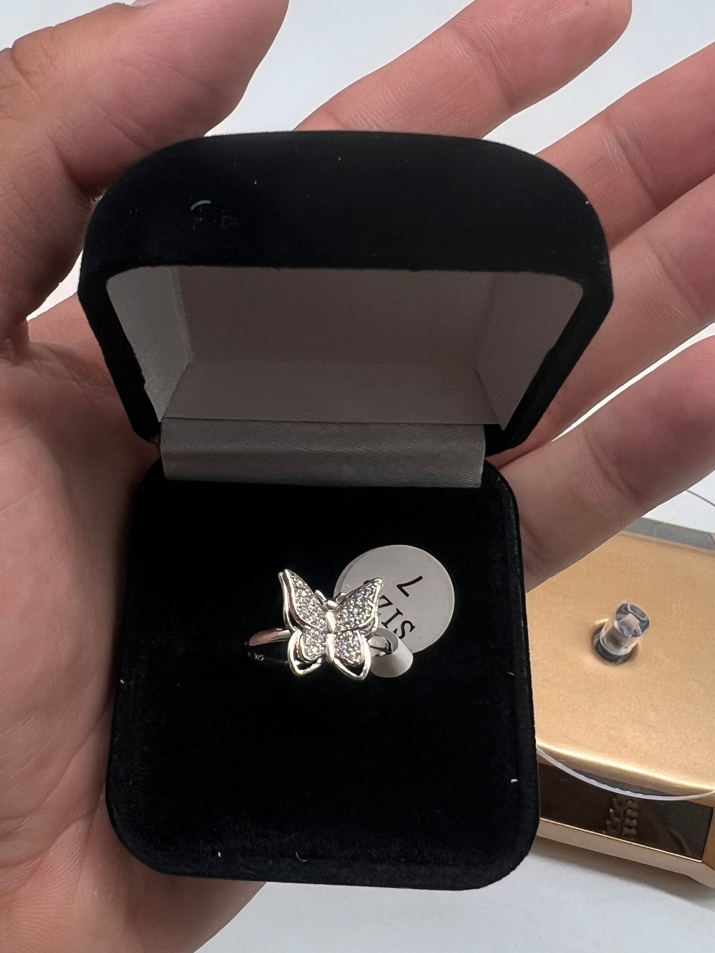 Real silver butterfly ring