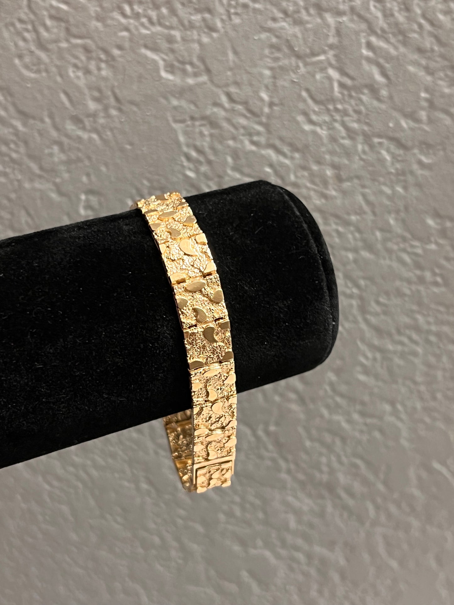 14k real gold nugget bracelet