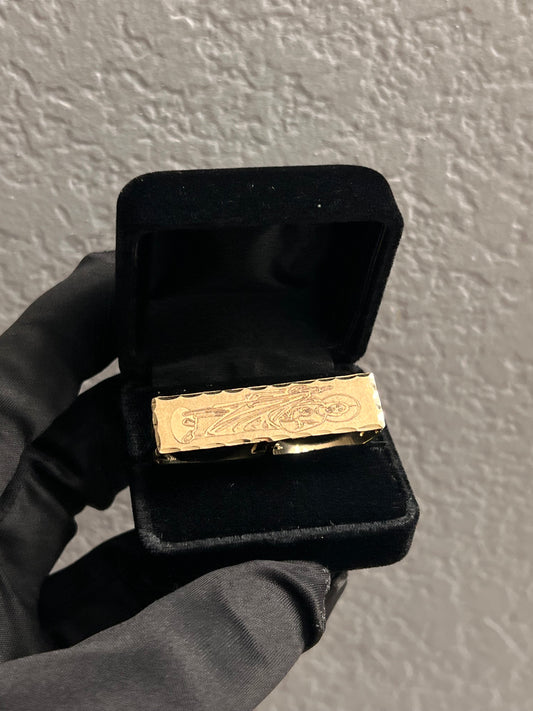 14k real gold 2 Finger ring with San Judas