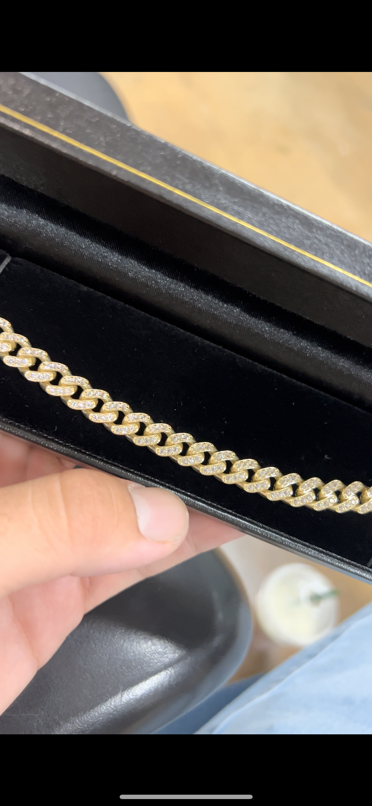 14k real gold Monaco cuban Bracelet