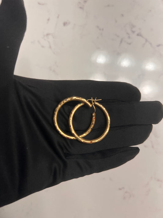 14k real gold large hoops