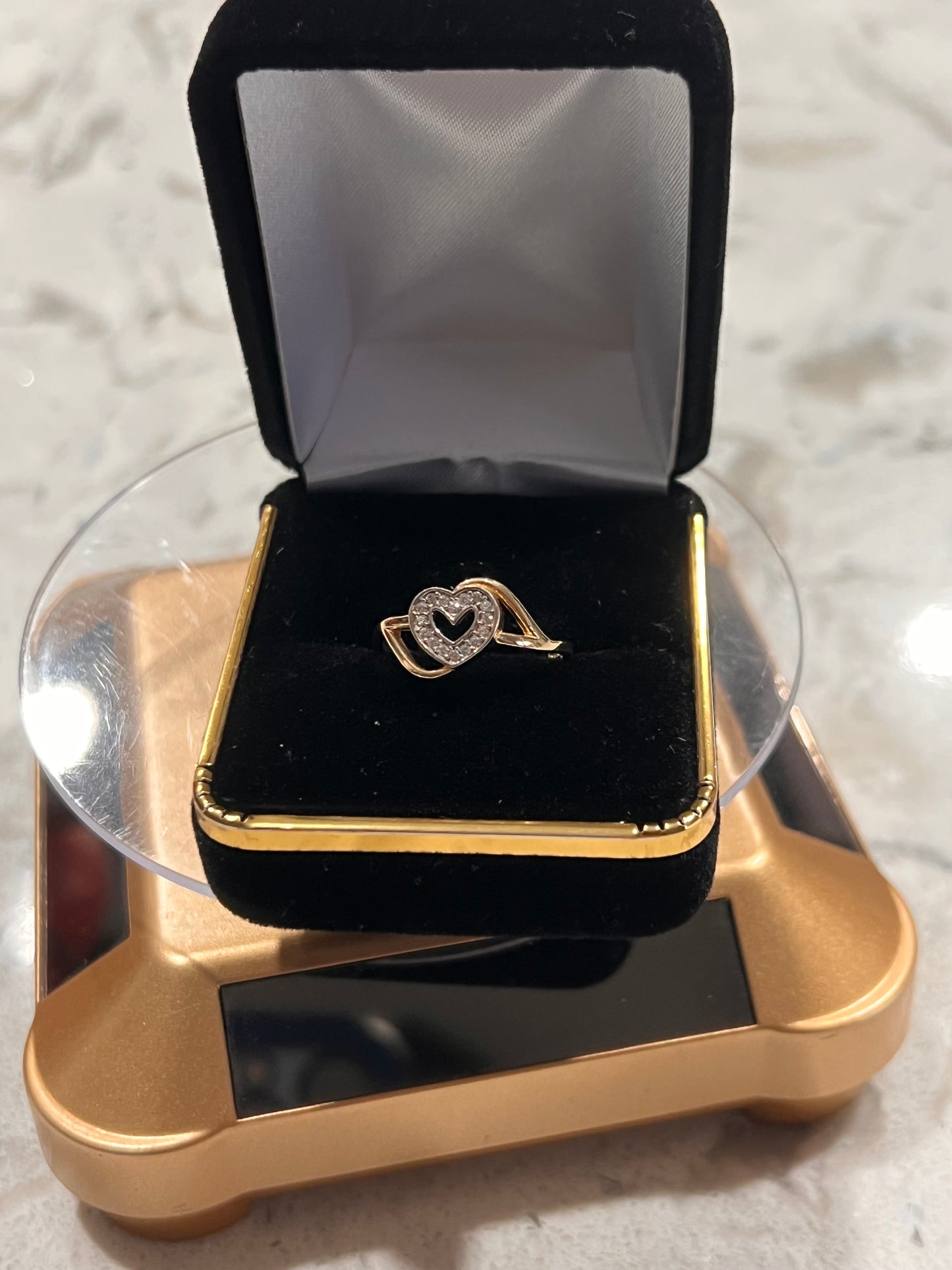 14k real gold heart ring