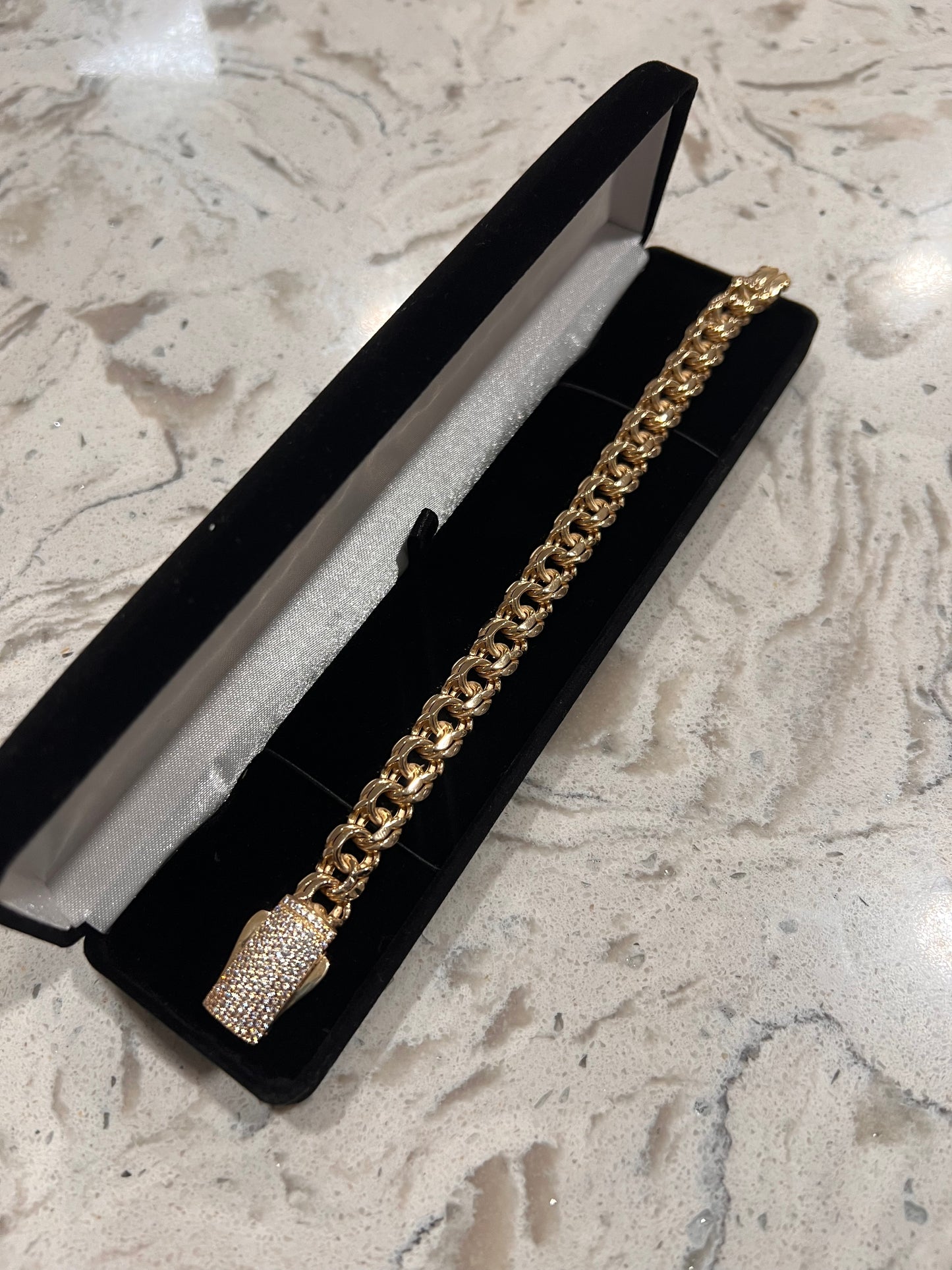Chino link 14k real gold bracelet