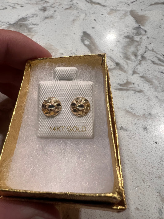 14k small nugget earrings