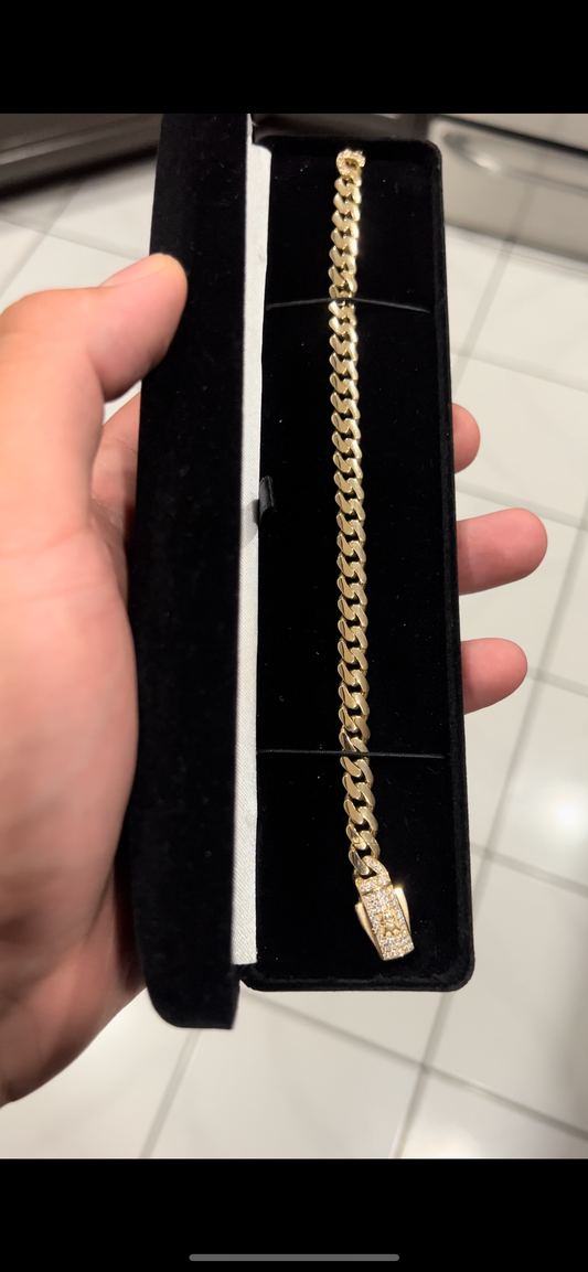 6mm 14k real gold cuban bracelet