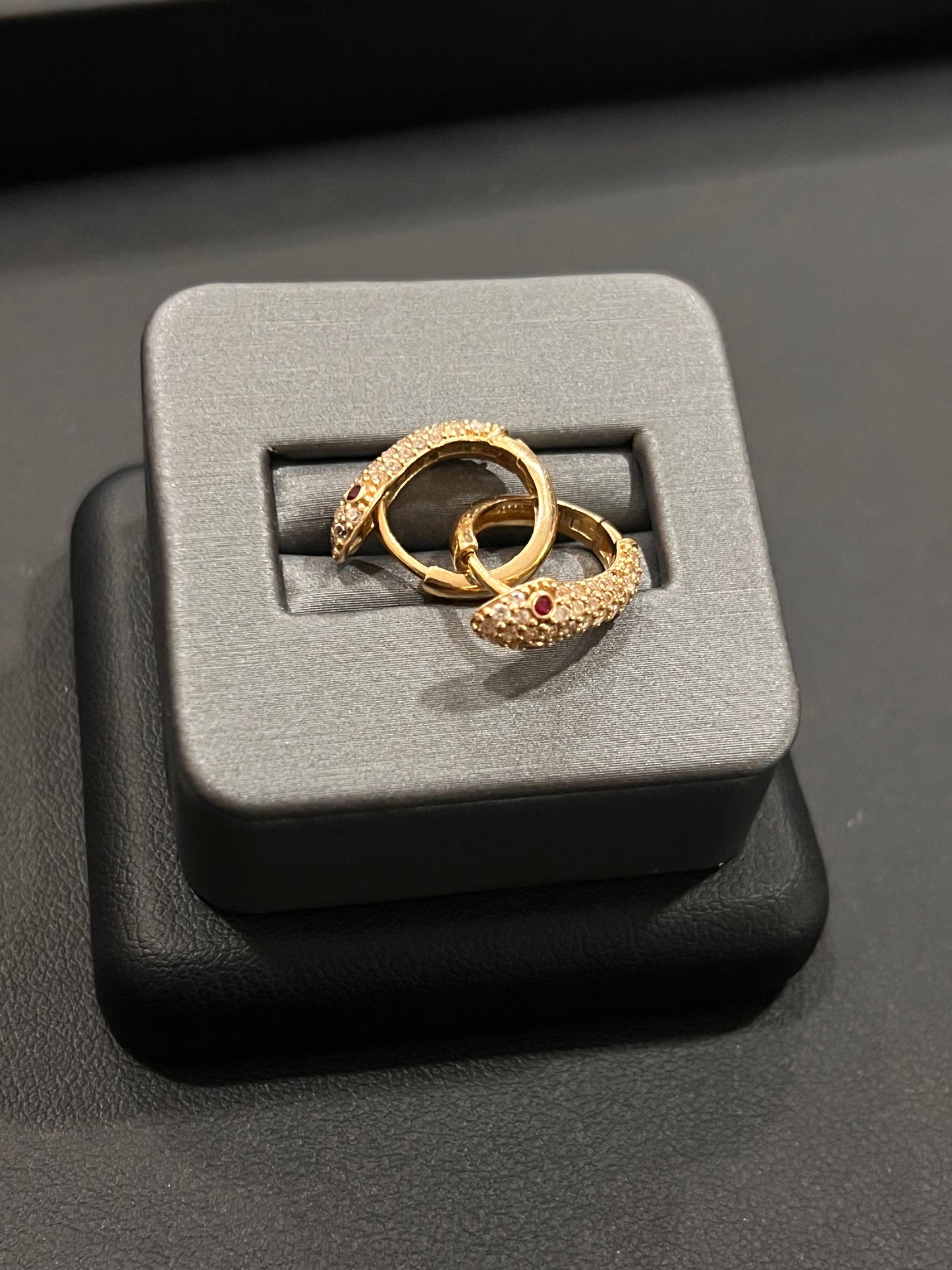 14k real gold snake hoops