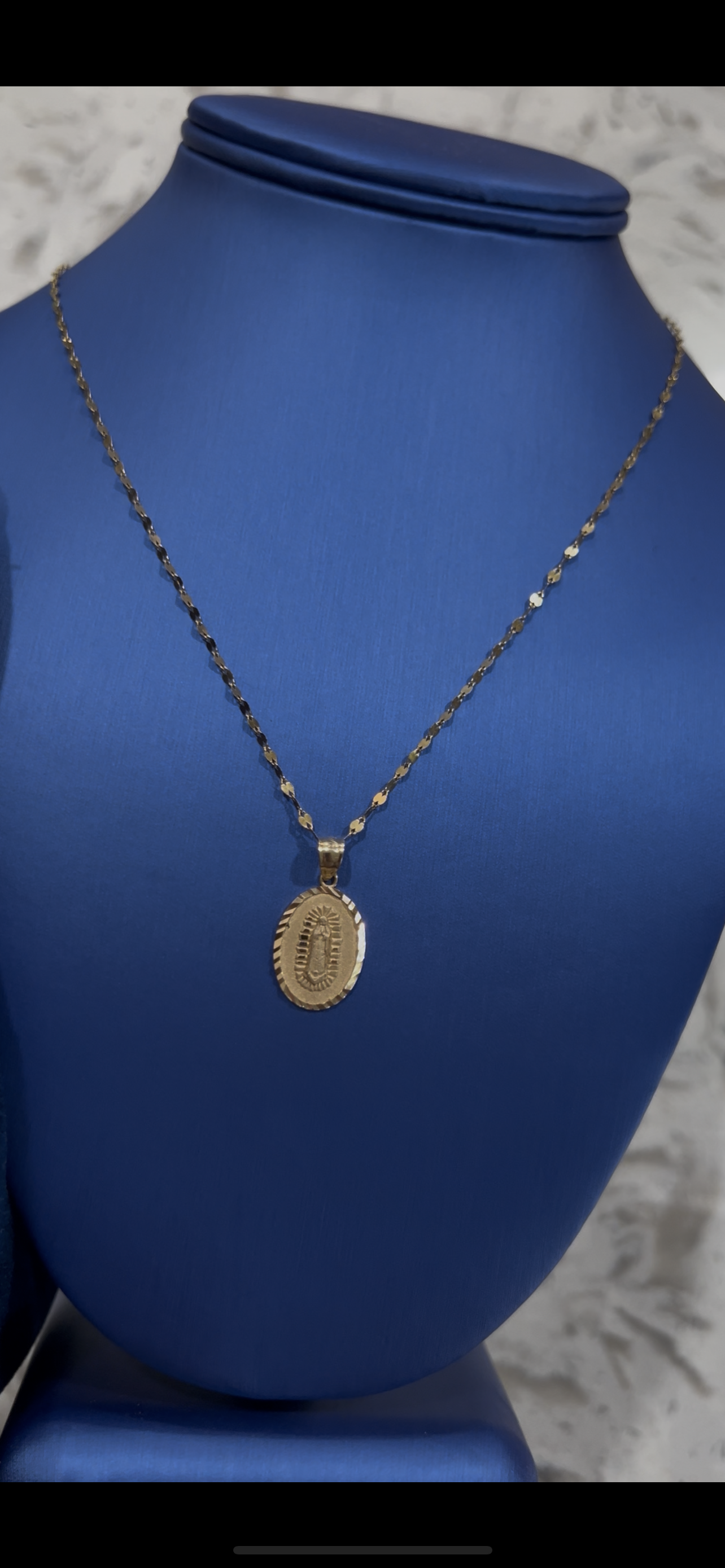 14k real gold virgen Mary set