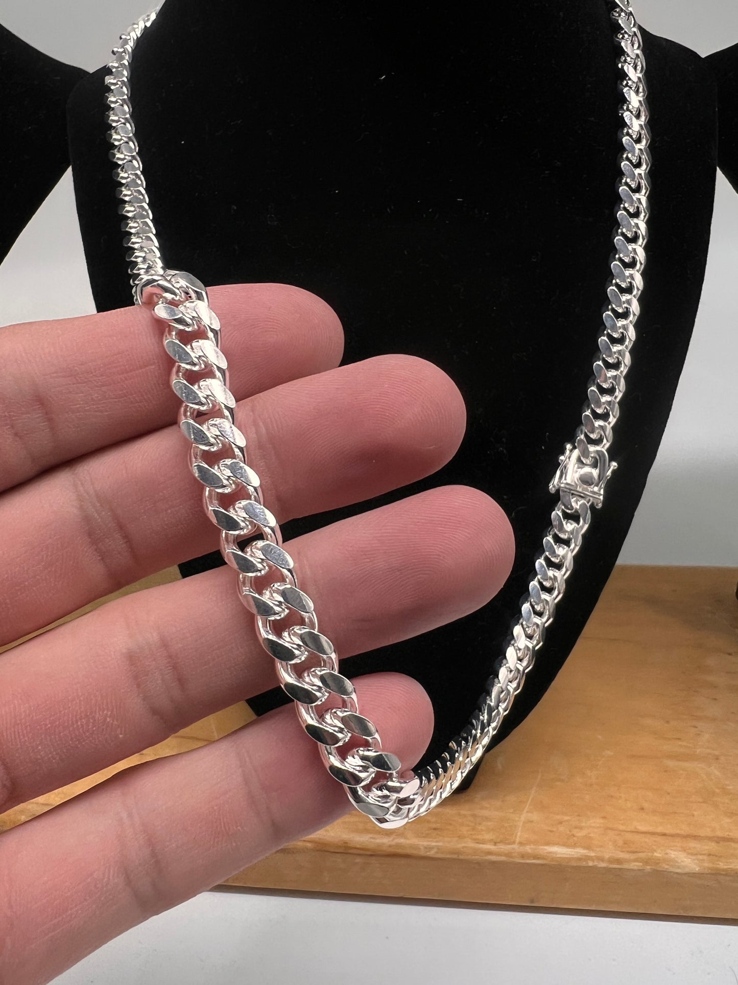 6mm Miami cuban chain real silver