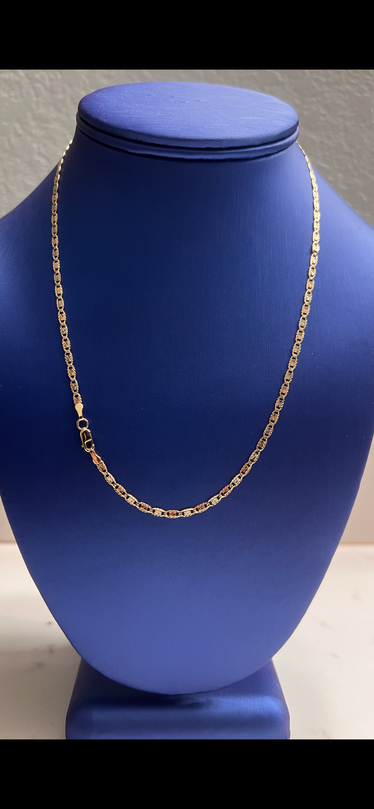 14k solid gold Valentino tri color chain