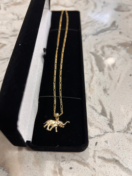 14k real gold elephant set