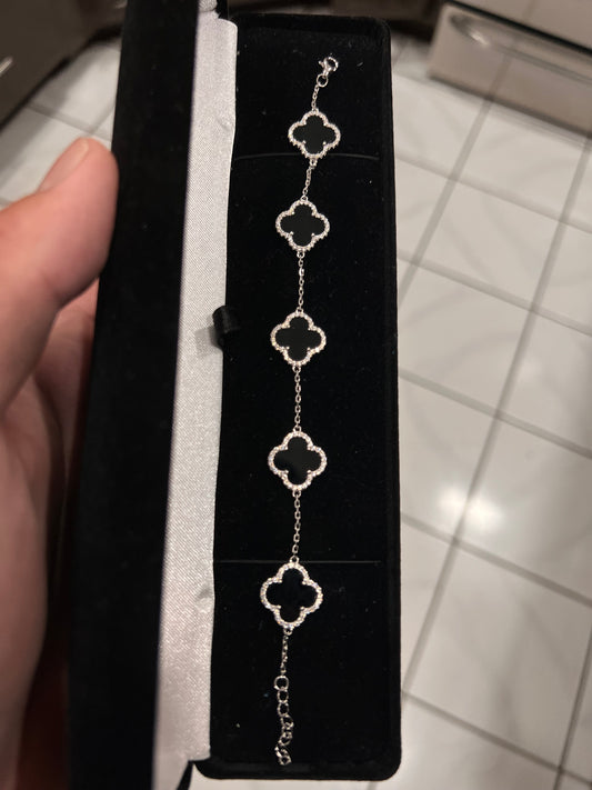 Onyx diamond van Cleef bracelet real silver