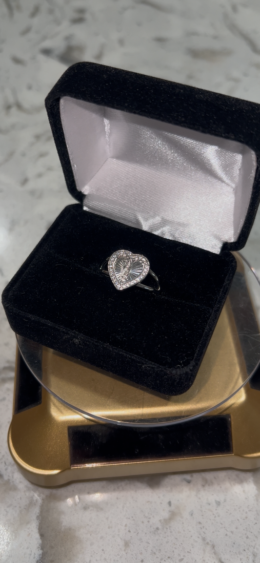 Virgen Mary ring real silver
