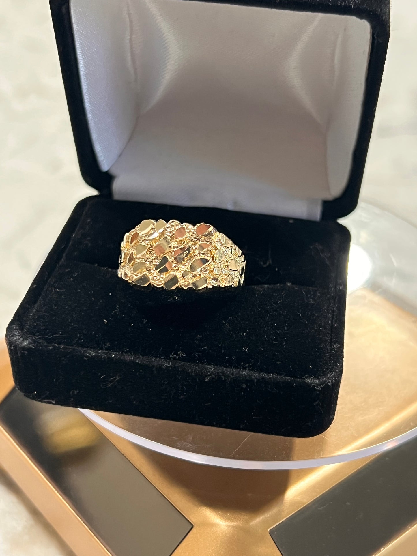 14k real gold nugget ring