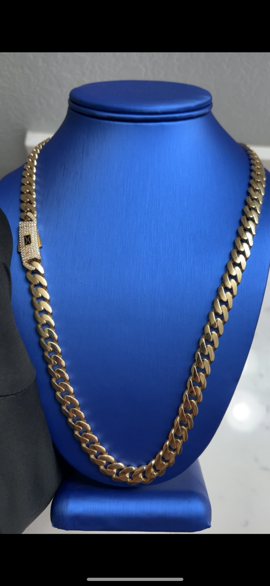 24inch 14k real gold Cuban chain 8mm