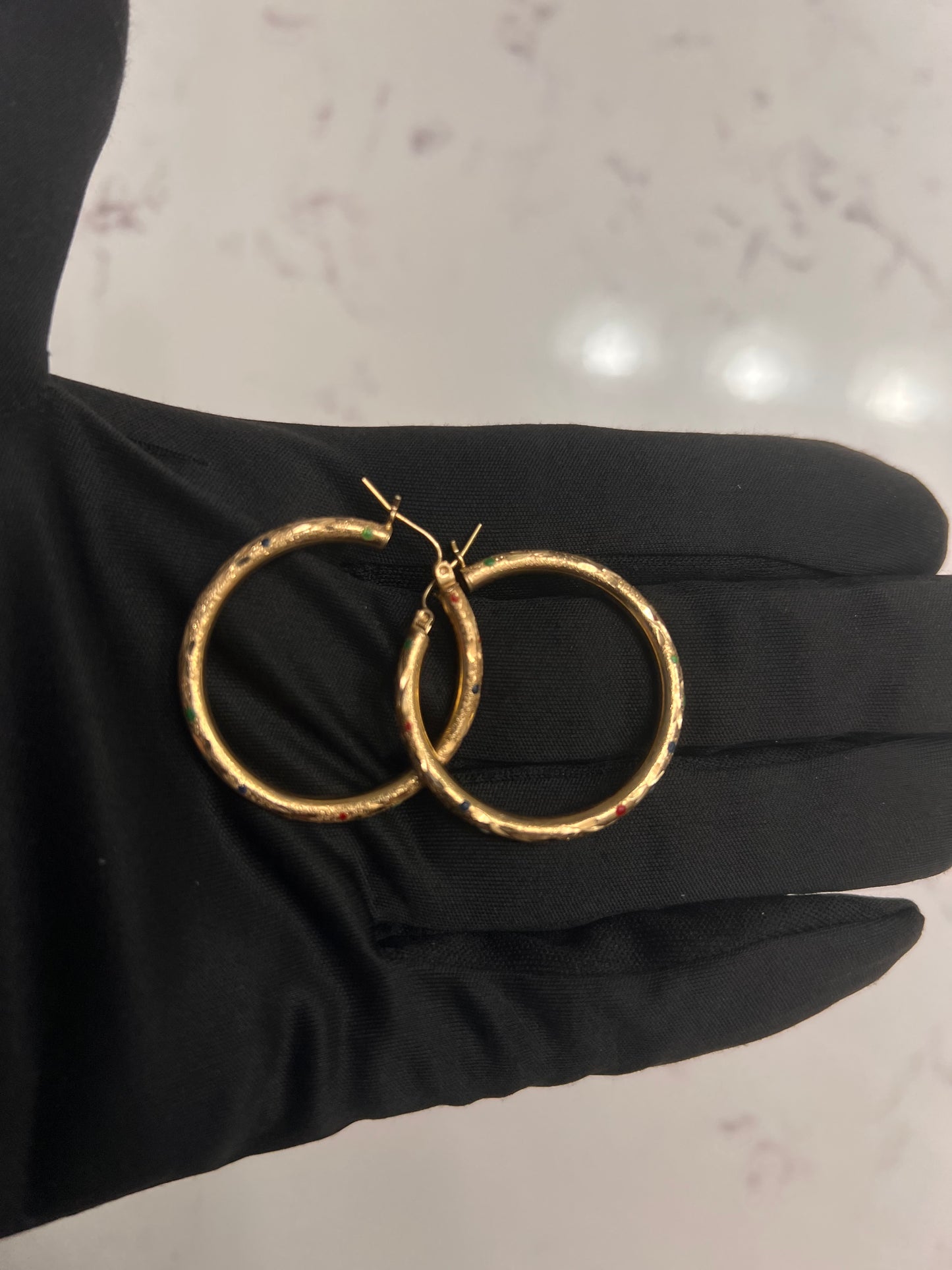14k real gold large hoops