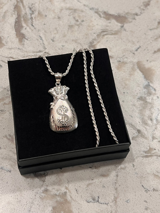 Real silver money bag chainset