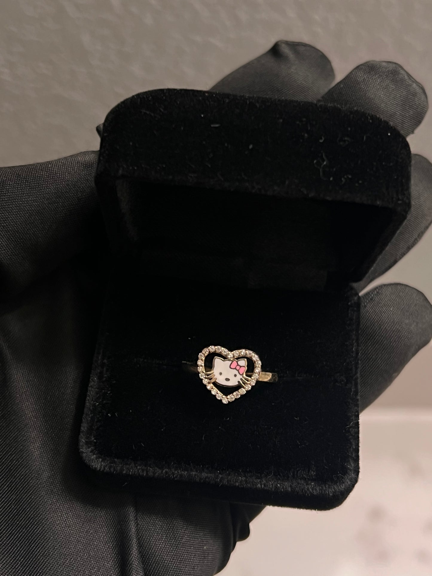 14k real gold hello kitty ring