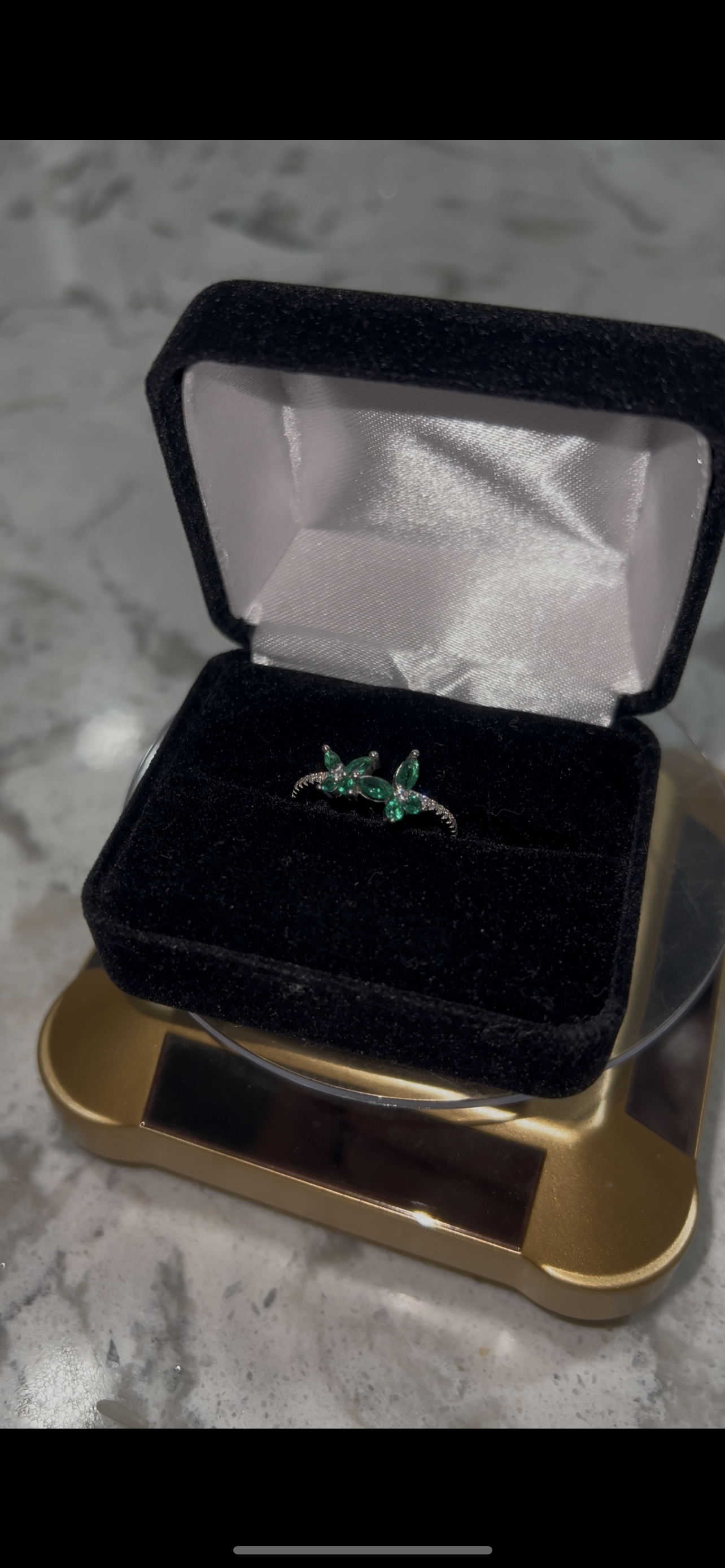 Real silver butterfly ring